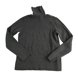 Lauren Ralph Lauren Women's Grey‎ Ribbed Turtleneck Long Sleeve Cotton Sweater L